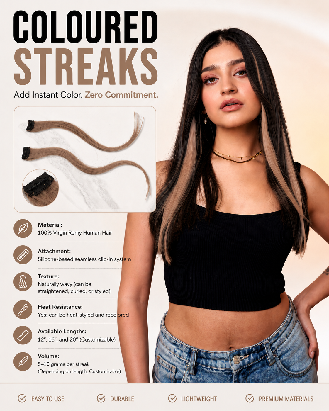 Coloured Streaks Chestnut brown