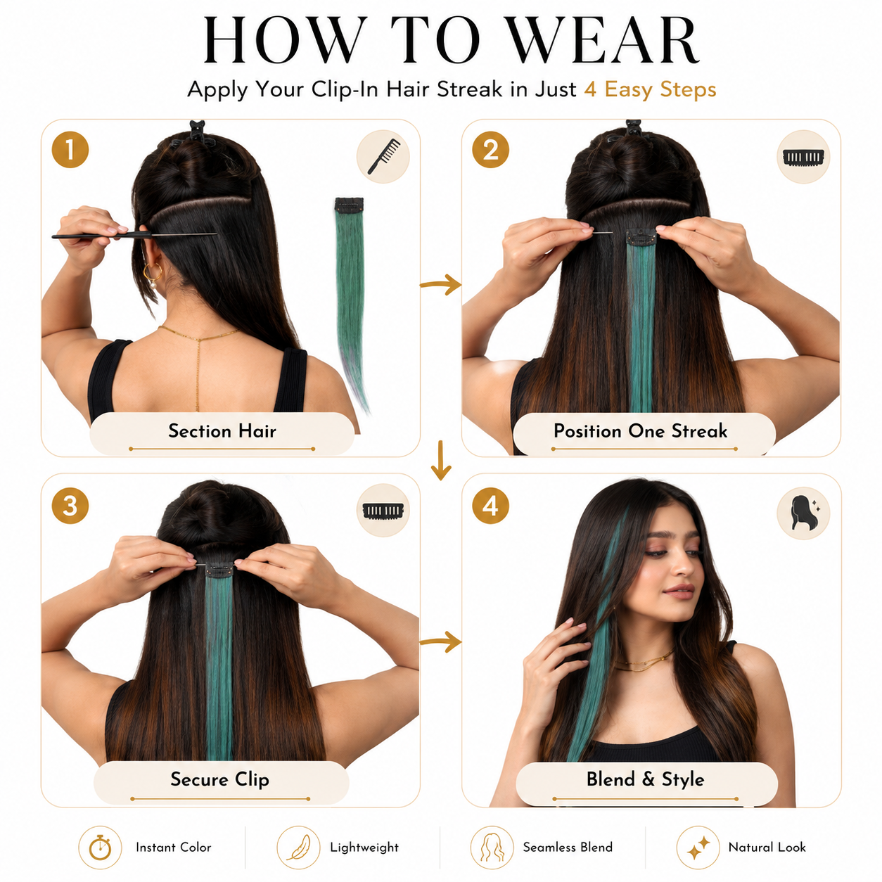Coloured Streaks Teal Blush