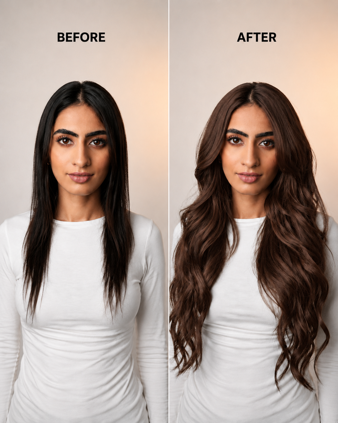 7 Set Clip-In Extensions - Light Brown