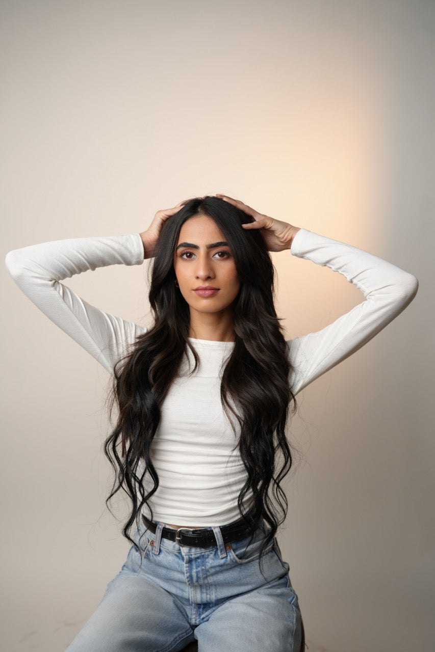 7 Set Clip-In Extensions - Jet Black