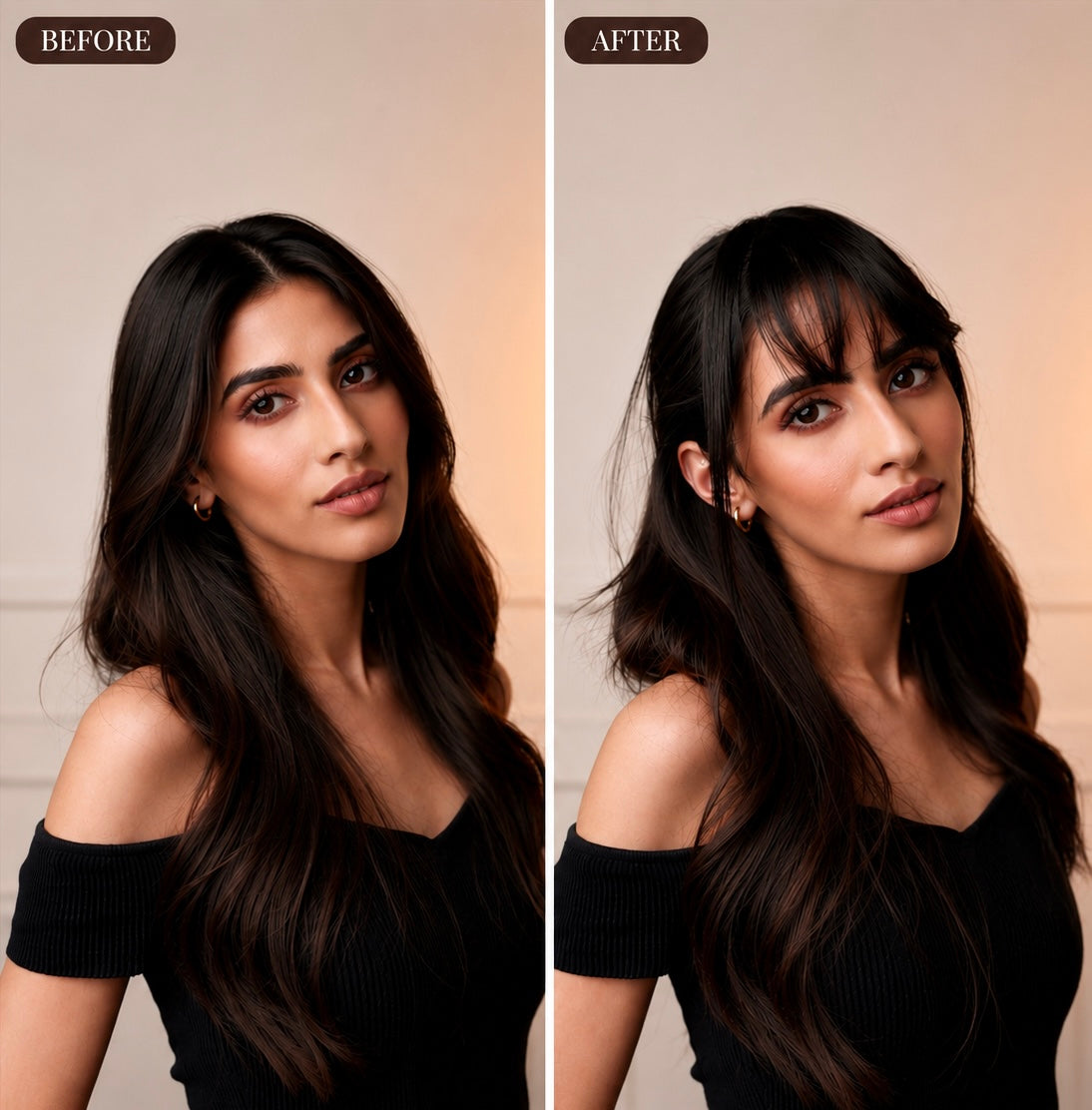 Clip-In Bangs Natural Black
