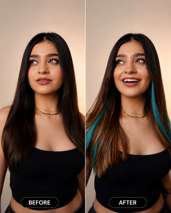 Coloured Streaks Teal Blush