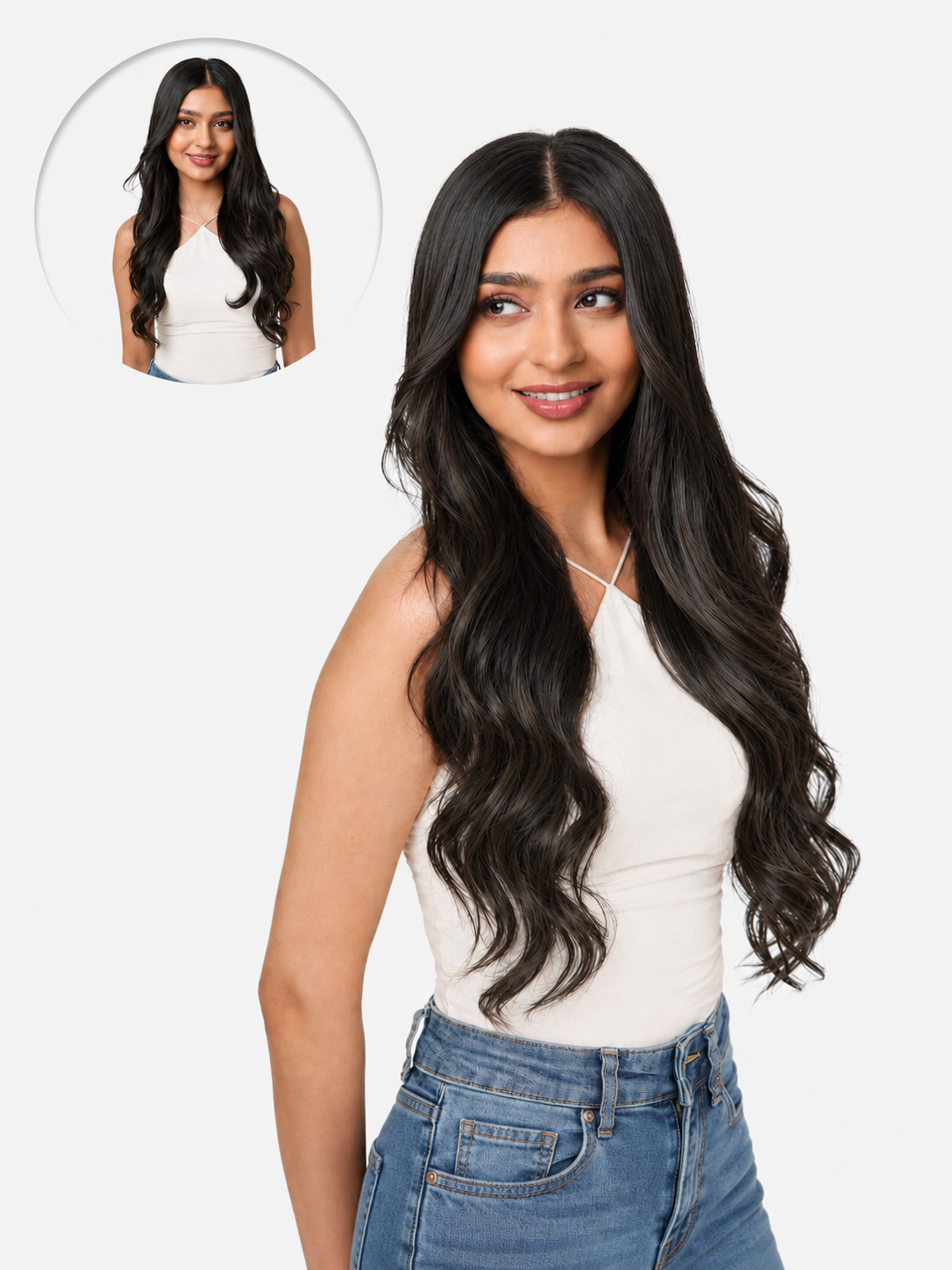 7 Set Clip-In Extensions - Natural Black