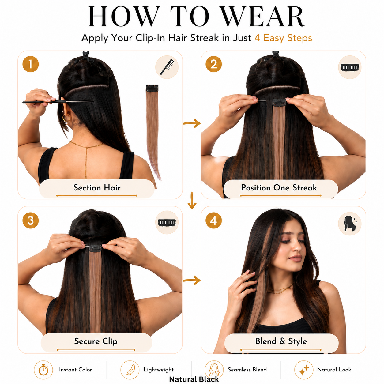 Coloured Streaks Chestnut brown