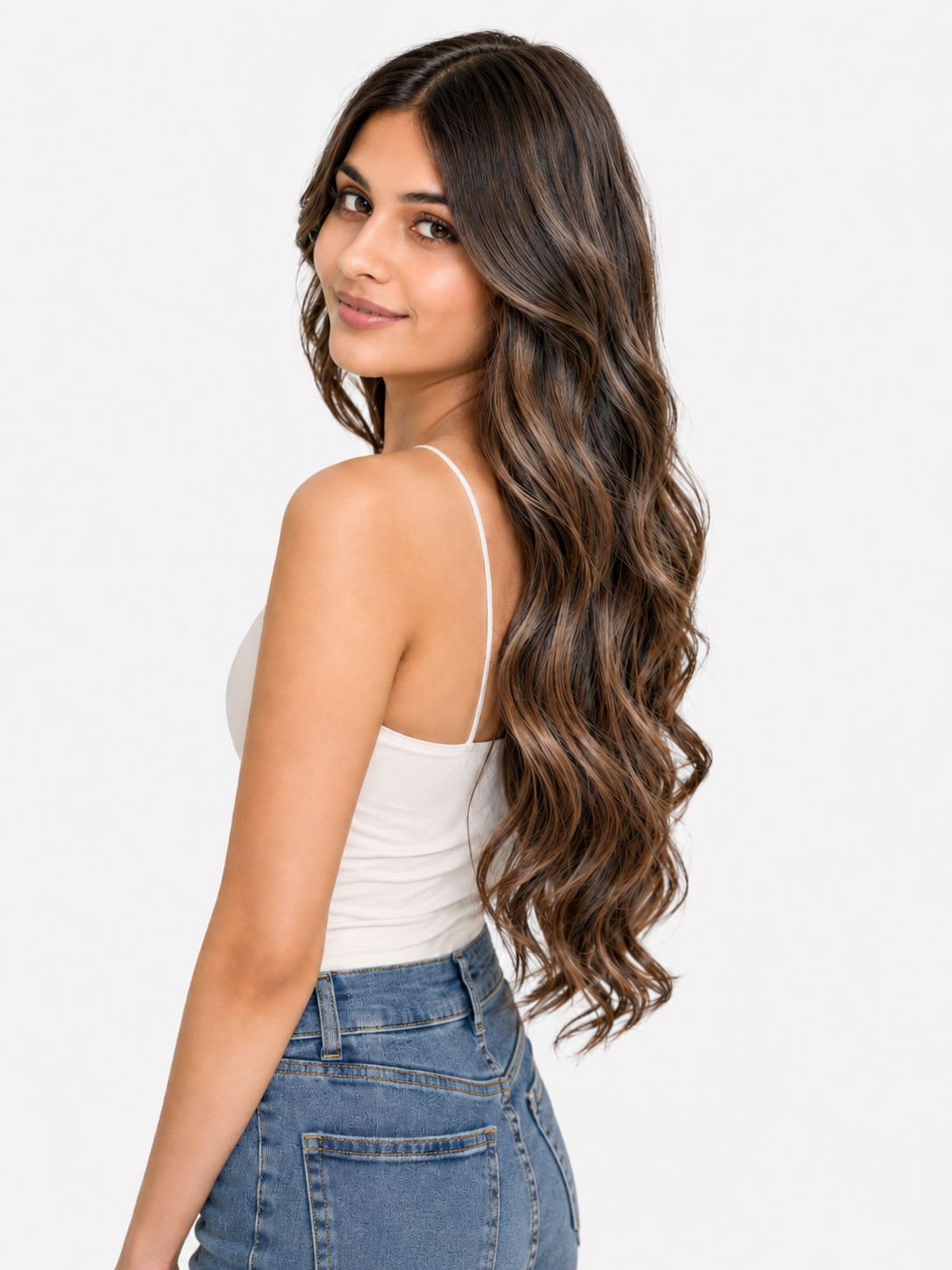 7 Set Clip-In Extensions - Light Brown