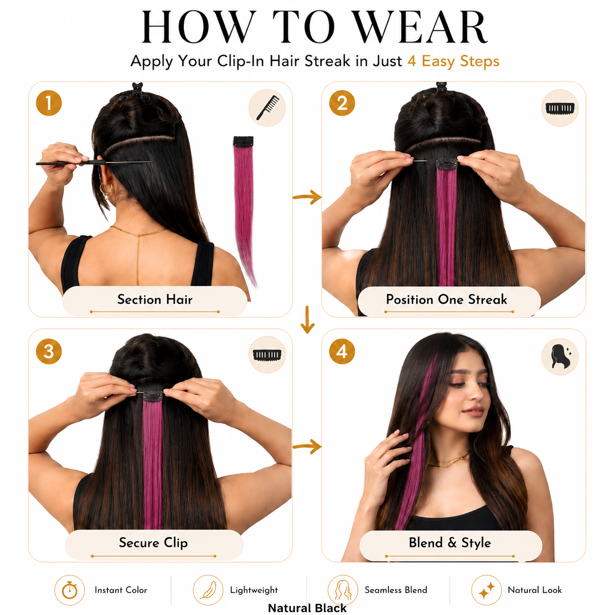Coloured Streaks Rasbery Blush
