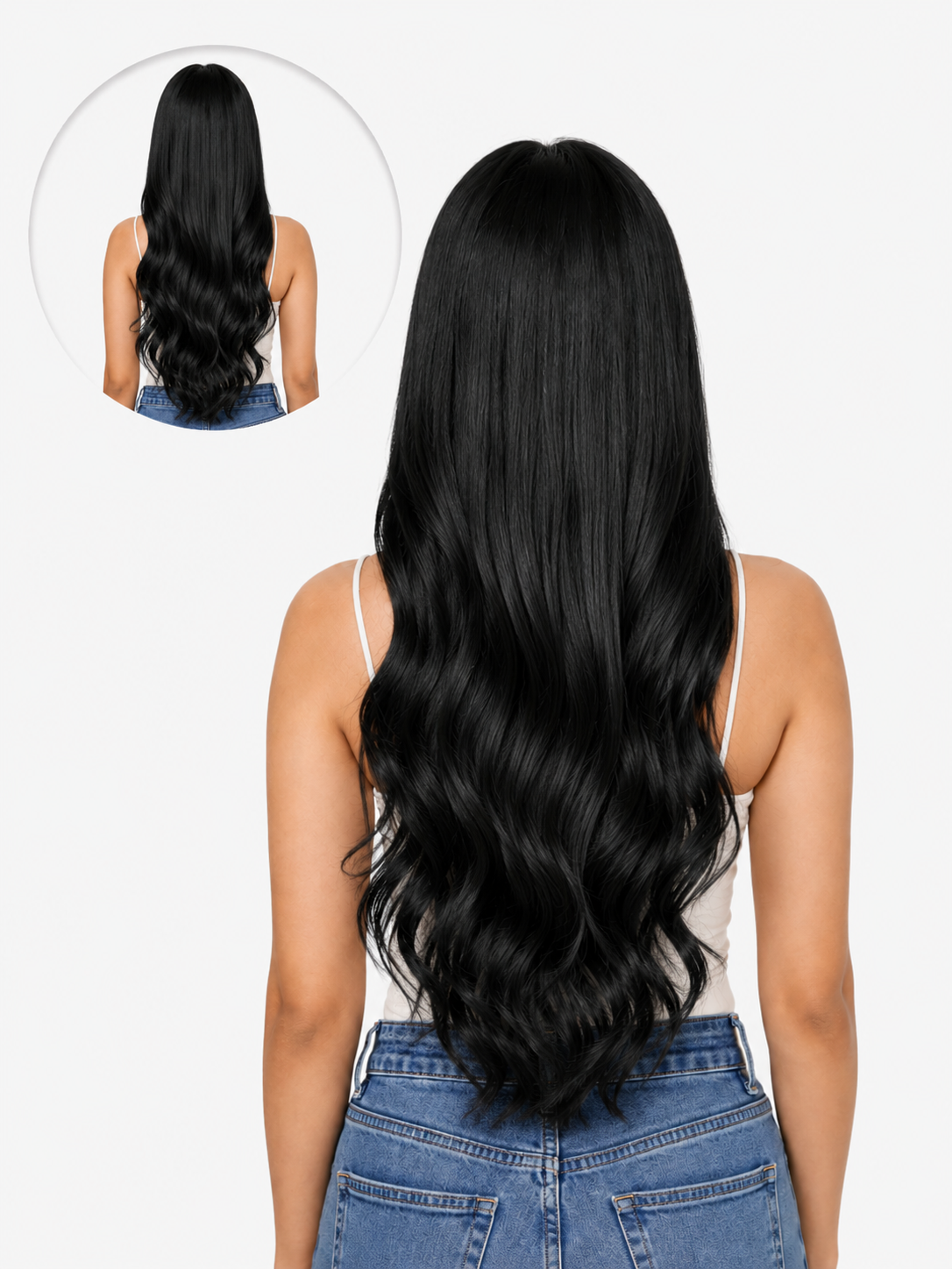 7 Set Clip-In Extensions - Natural Black