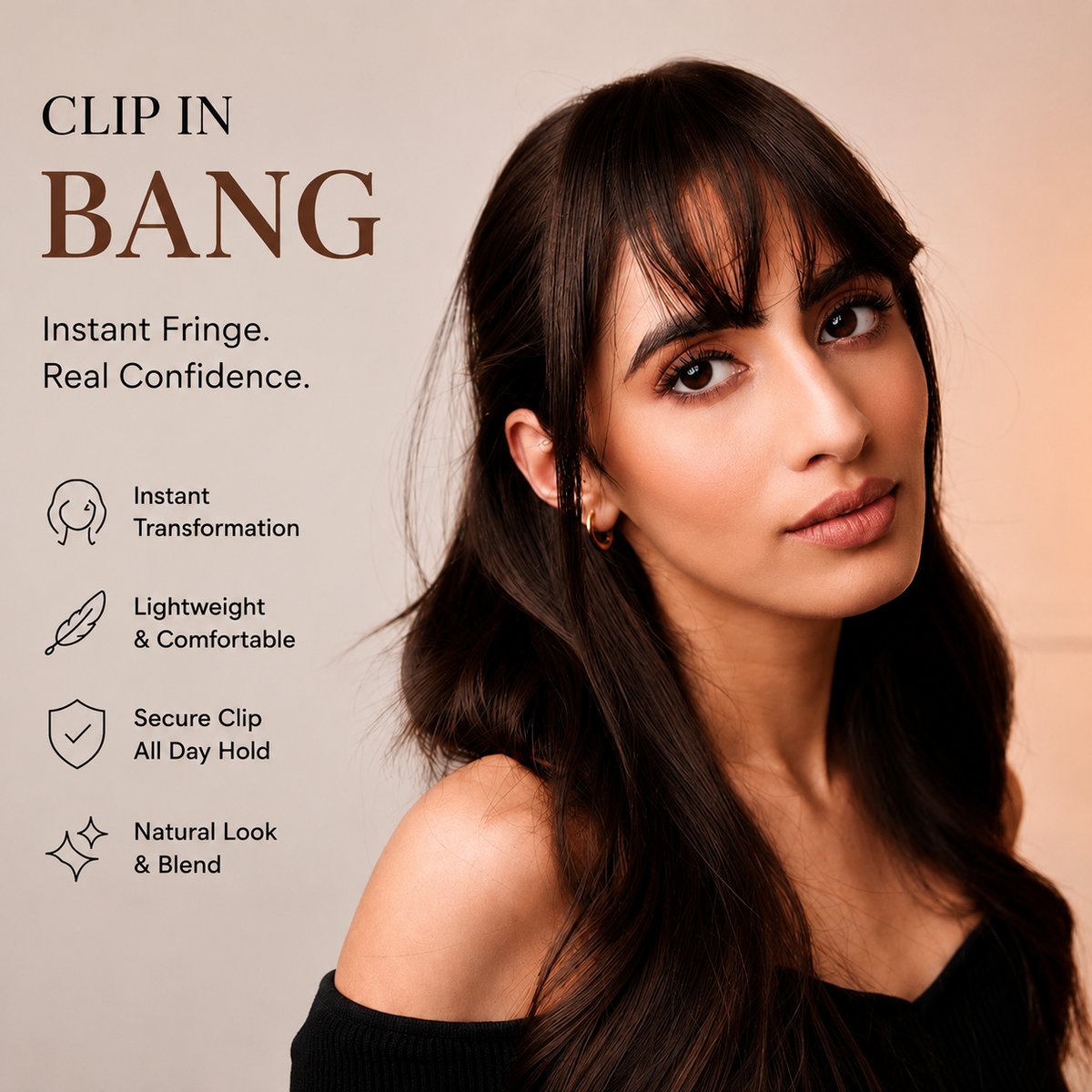 Clip-In Bangs Dark Brown