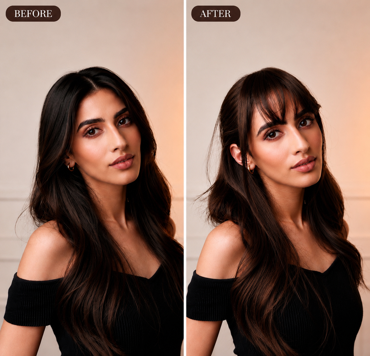 Clip-In Bangs Dark Brown
