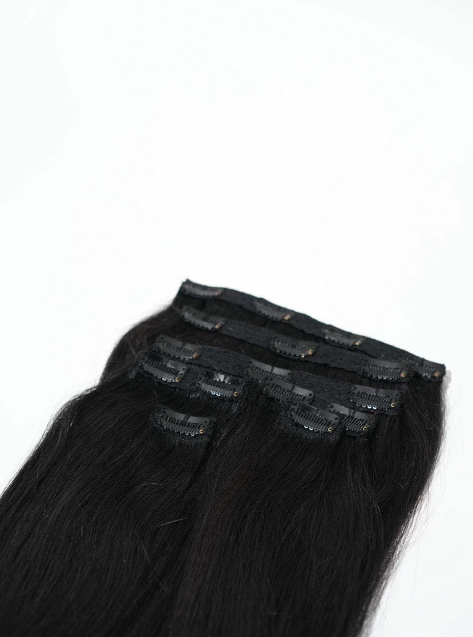 7 Set Clip-In Extensions - Jet Black